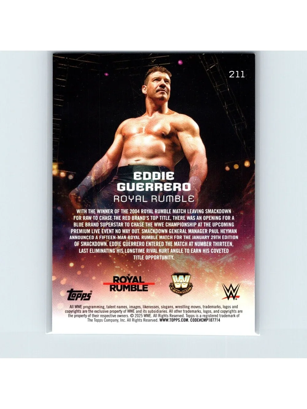 2025 Topps Universe WWE Eddie Guerrero #211 Purple Glass #/399